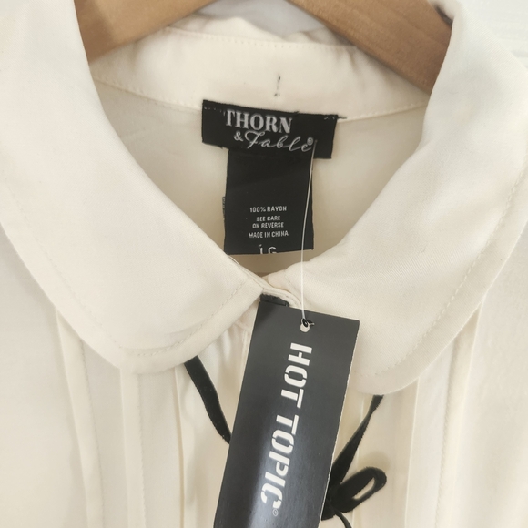 Thorn & Fable Frog Mushroom Blouse Women’s L Long Sleeve Fairy Boho Cottagecore - Picture 6 of 14